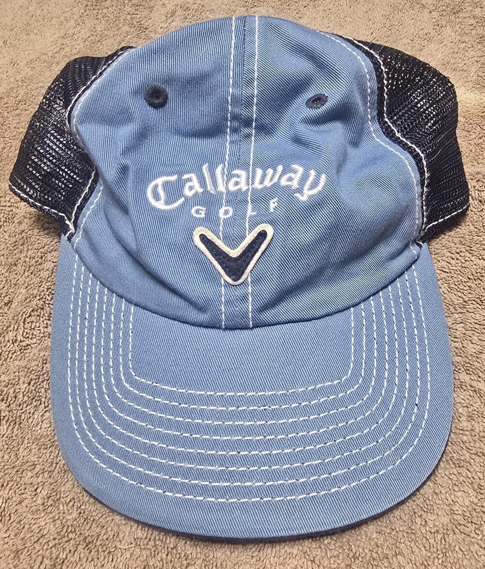 Callaway Golf Hat Cap Strap Back Adult Adjustable Blue Mesh Back